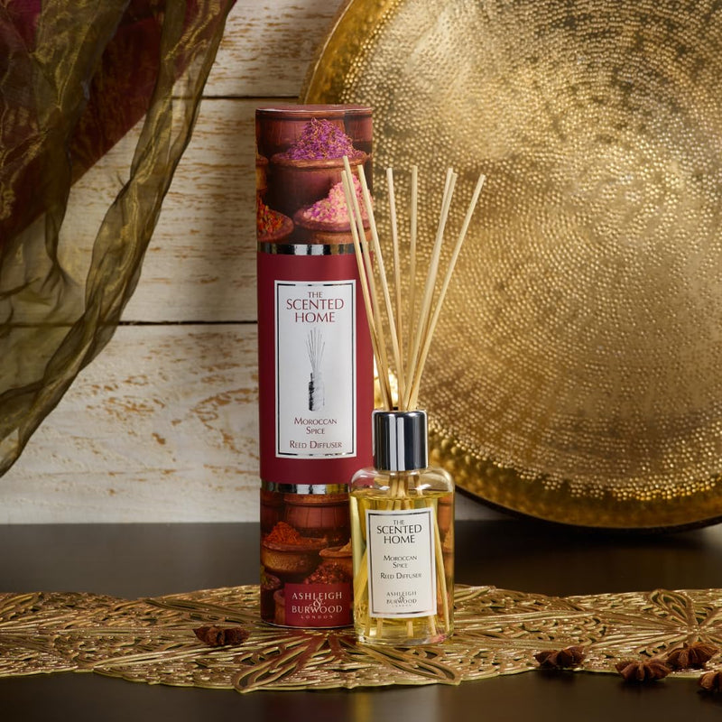Ashleigh & Burwood Scented Home 150ml Reed Diffuser Fragrance Set - Moroccan Spice - Warm Honey & Nutmeg Scent - For The Home - Recyclable - Includes Reed Diffuser Sticks and Fragrance - Refillable - BeesActive Australia