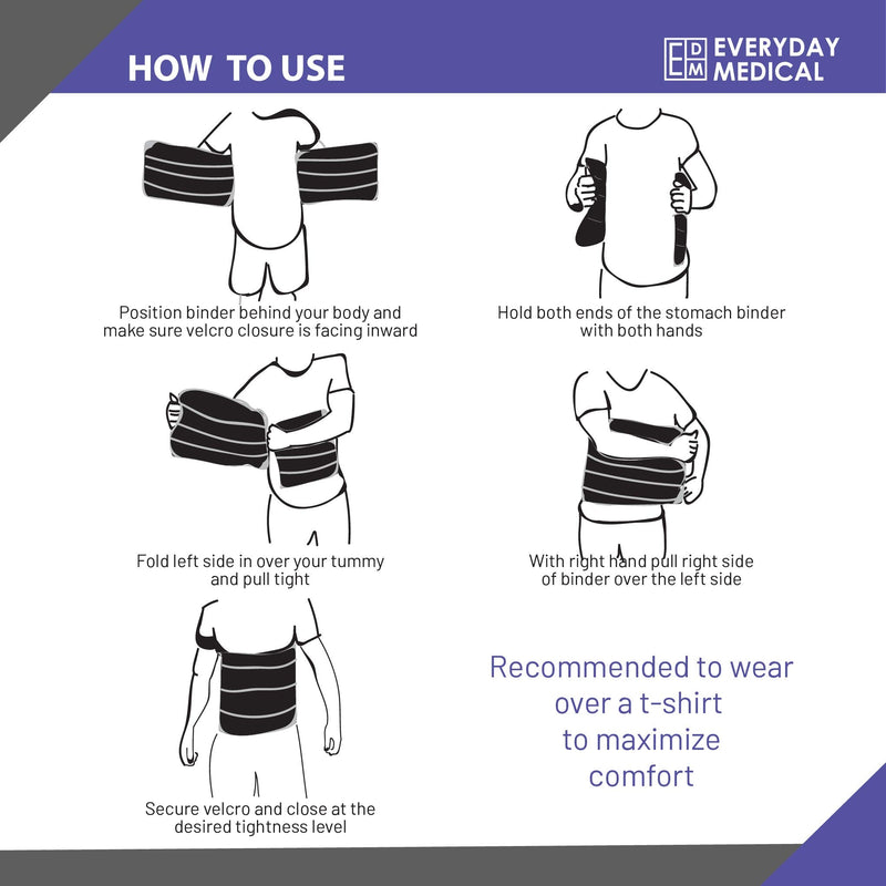 Everyday Medical Plus Size Post Surgery Abdominal Binder I Bariatric Stomach Wrap I Hernia Support for Women and Men I Obesity Girdle great for Liposuction, Postpartum, C-section, Hernia-Size Wide 2XL 2XL (38 - 62 IN) - BeesActive Australia