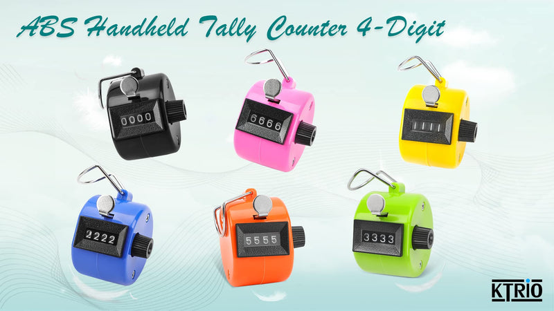 KTRIO Pack of 6 Colors Handheld Tally Counter 4-Digit Number Count Clicker Counter, Hand Mechanical Counters Clickers Pitch Counter for Coaching, Knitting, People, Lap, Fishing, Golf, Toddler & Fidget - BeesActive Australia