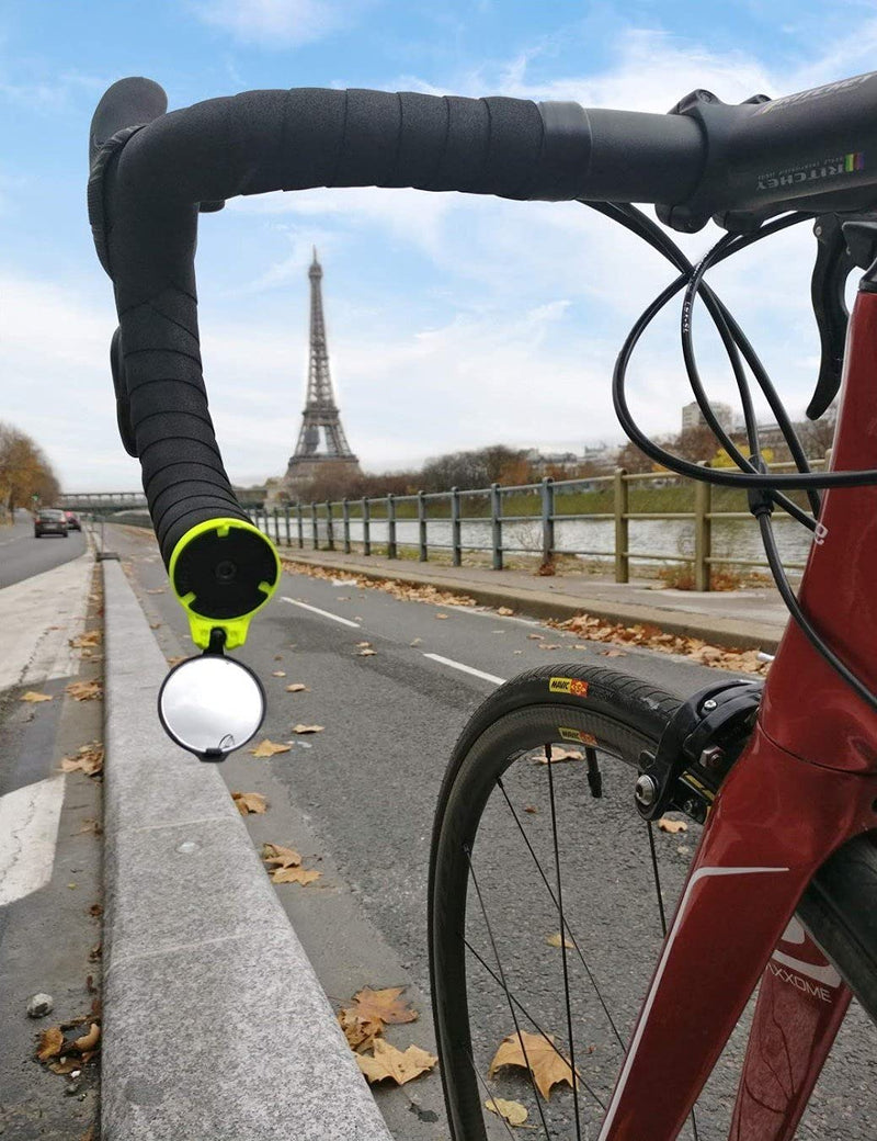 CORKY Drop Bar Bike Mirror - 360º Rotatable & Collapsible - Fashionable Design Bar End Folding Mirror Foldable Convex Rear View Safe & Stylish Bike Riding Contemporary Design (Black) - BeesActive Australia