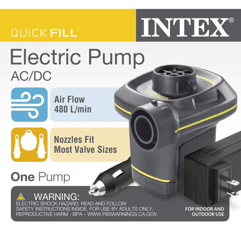 Intex Quick-Fill AC/DC Electric Air Pump, 110-120V AC/12V DC, Max. Air Flow 480 L/min - BeesActive Australia