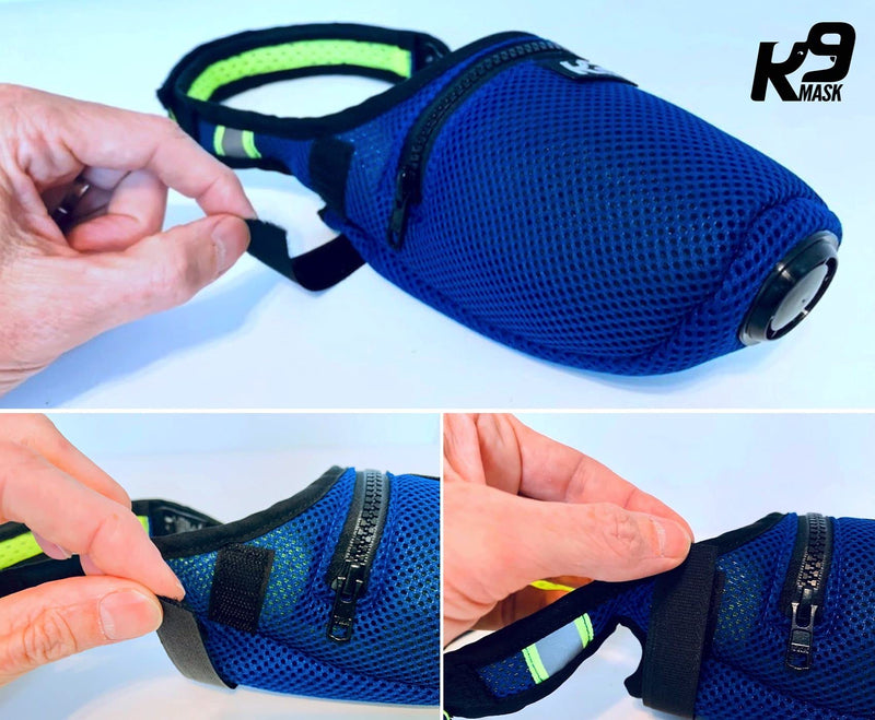 K9 Mask® Air Filter Mask for Dogs with ‘Extreme Breathe’ PM2.5 Premium Air Filter Refills - Blue Small - BeesActive Australia