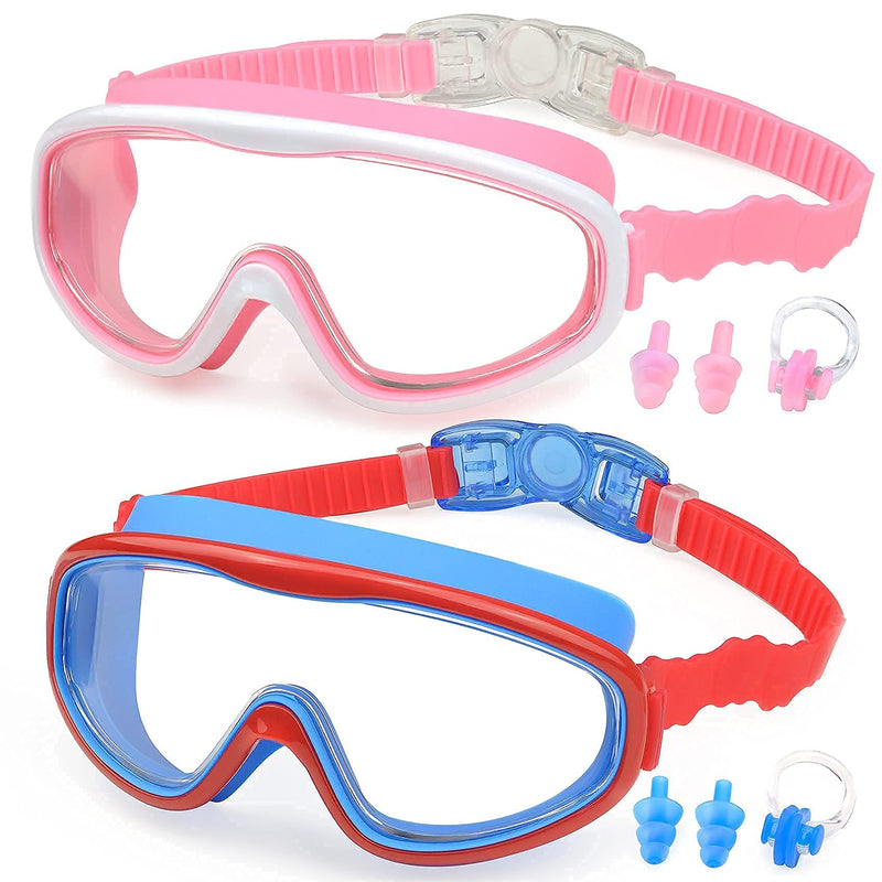 KAILIMENG Swimming Goggles for Kids - 4 Pack Kids Swim Goggles for Toddlers Youth Child Age 4 to 15, No Leaking, Large Frame, Clear & Wide View, Anti-Fog & UV Protection - BeesActive Australia