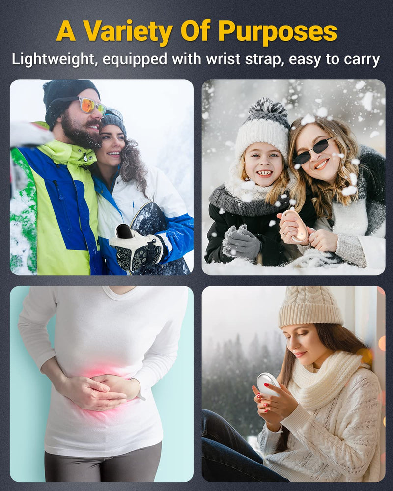 JUANANIUG Hand Warmers Rechargeable, 5200mAh Electric Portable Pocket Hand Warmer/Power Bank, Great for Outdoor Sports, Hunting,Camping, Hiking, Golf, Warm Gifts for Women, Men Winter Gifts Black - BeesActive Australia