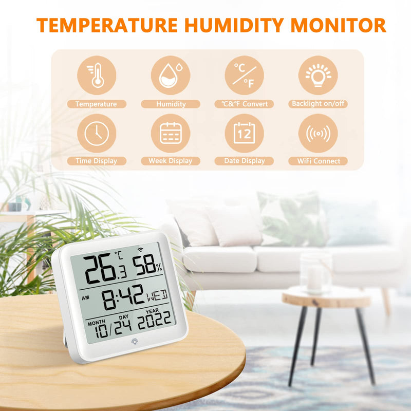 Indoor Thermometer Hygrometer, 3.74" Large Screen Temperature Humidity