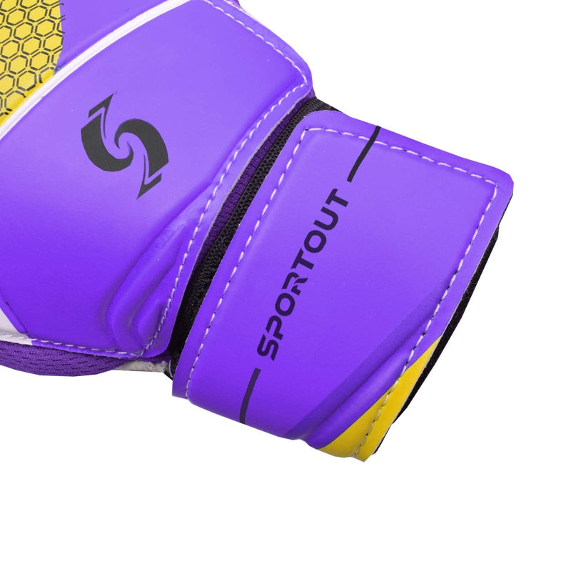 Sportout Kids Goalkeeper Gloves, Soccer Gloves with Double Wrist Protection and Non-Slip Wear Resistant Latex Material to Give Protection to Prevent Injuries Purple 7 - BeesActive Australia