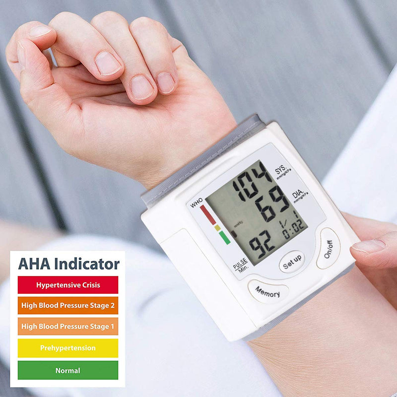 SOONHUA Blood Pressure Monitor, Automatic Digital Wrist Blood Pressure Monitor BP Cuff Machine Home Test Device for Home Use - BeesActive Australia