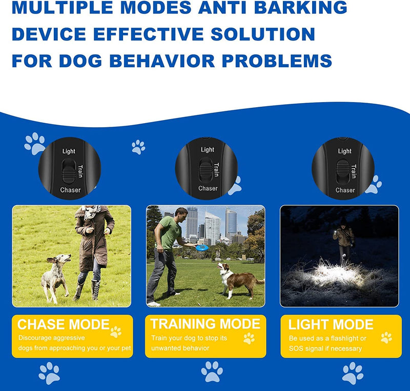 Anti Barking Device, Ultrasonic Dog Bark Deterrent with LED Lights, Dual Sensor Dog Barking Deterrent Dog Barking Control Devices Dog Training Safe for All Dogs of All Ages & Breeds, 33Ft Range Black1 - BeesActive Australia