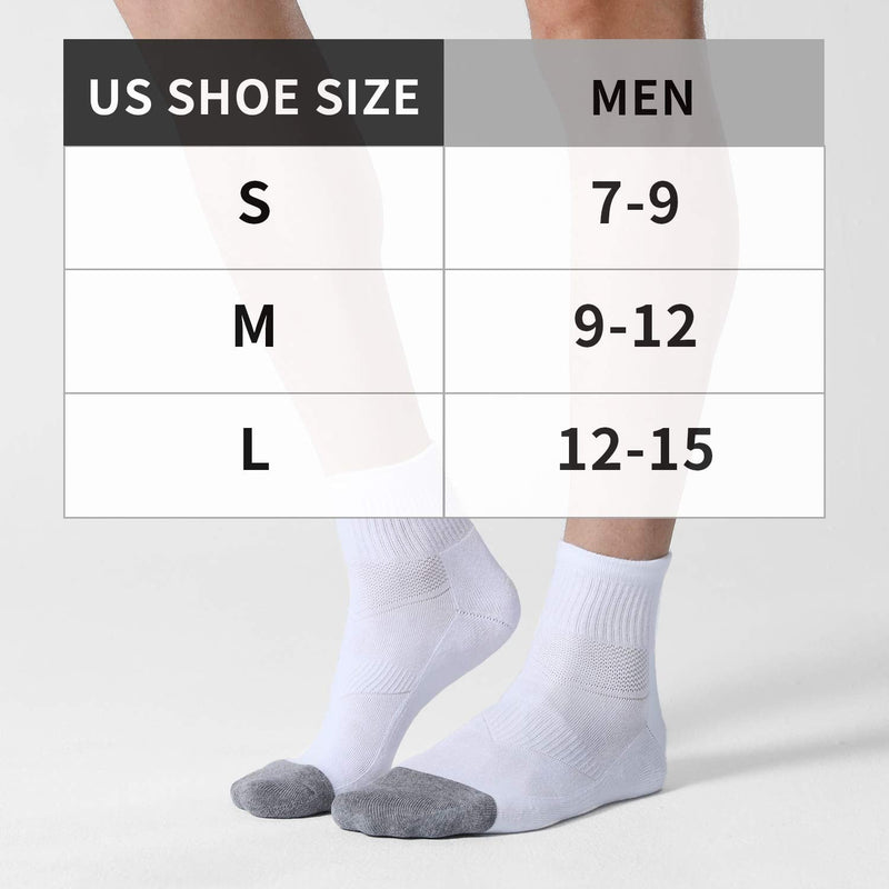 CelerSport 6 Pack Men's Ankle Socks with Cushion Athletic Running Socks White 12-15 - BeesActive Australia