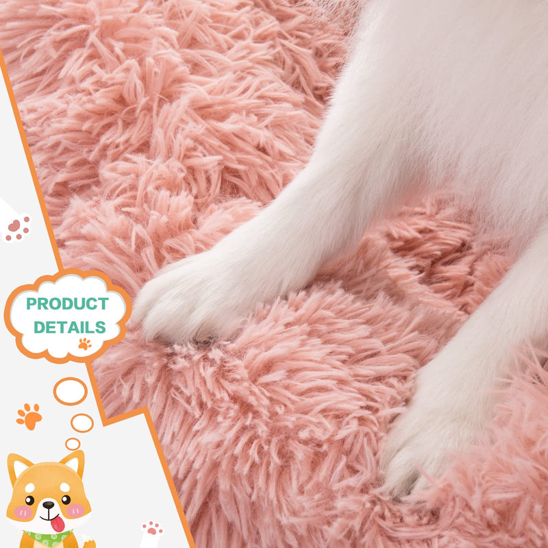 NOYAL Calming Dog Bed Donut Anti Anxiety Fluffy Dog Bed for Small Medium Dog and Cat Small 19.6'' Pink - BeesActive Australia