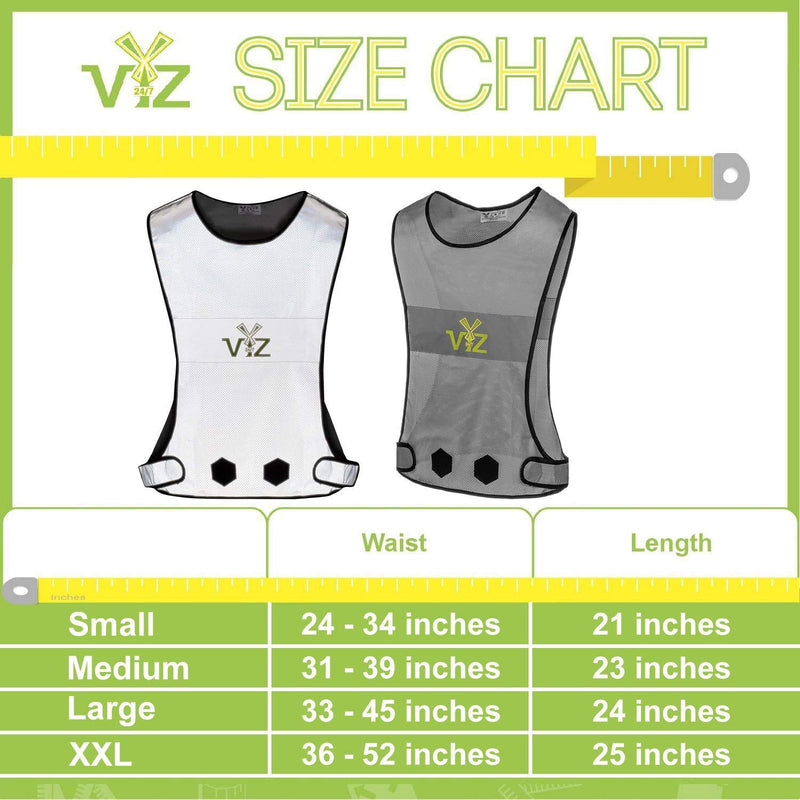 247 Viz Blaze - Reflective Vest 360 - Be Seen from All Angles While Running, Walking Jogging, Cycling, Horseback Ridding & on a Motorcycle, High Visibility with Full Reflective Surface Area Small - BeesActive Australia
