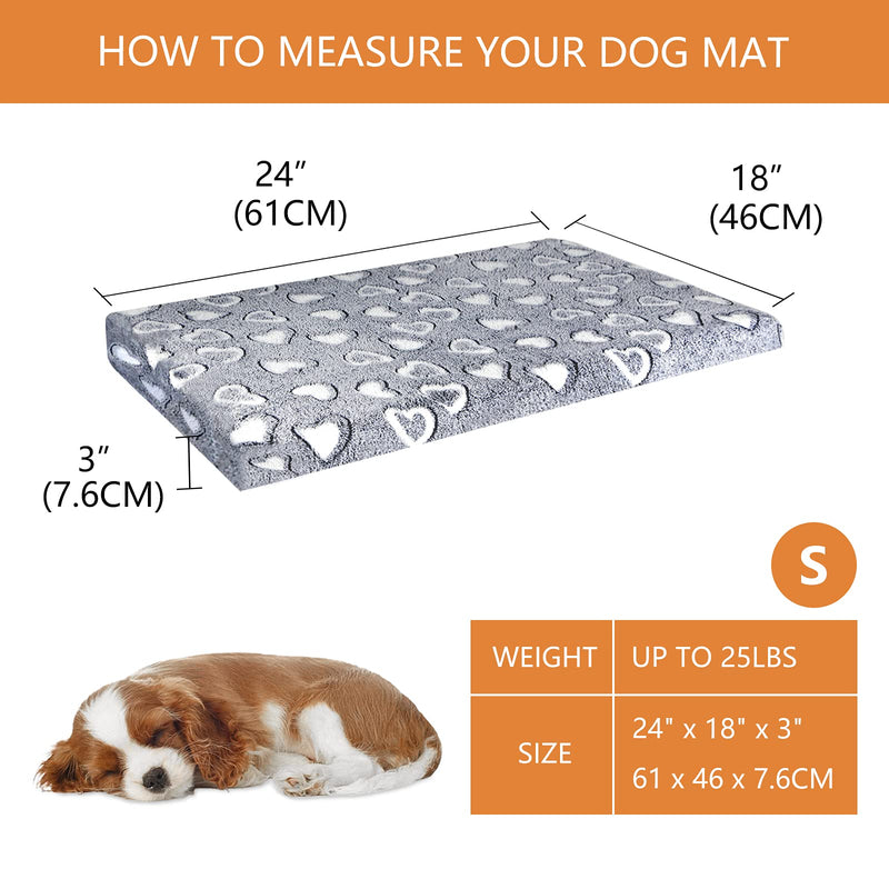 VANKEAN Dog Crate Mat Reversible Cool and Warm, Stylish Dog Bed for Crate with Waterproof Inner Linings and Removable Machine Washable Cover, Firm Support Dog Pad for Small to XX-Large Dogs, Grey S(24 x 18 x 3") - BeesActive Australia