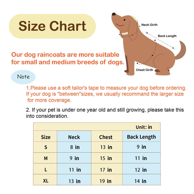 Cosibell Waterproof Puppy Dog Raincoats with Hood for Small Medium Dogs,Poncho with Reflective Strap, Lightweight Jacket with Leash Hole X-Large Yellow - BeesActive Australia