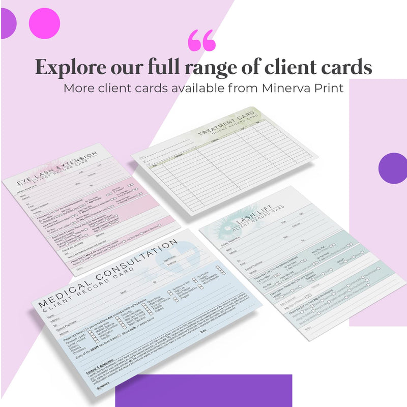 Massage Client Record Card - Treatment Consultation Form for Mobile Therapists & Salons A5 Pack of 50 - Landscape A5 (Landscape) - BeesActive Australia