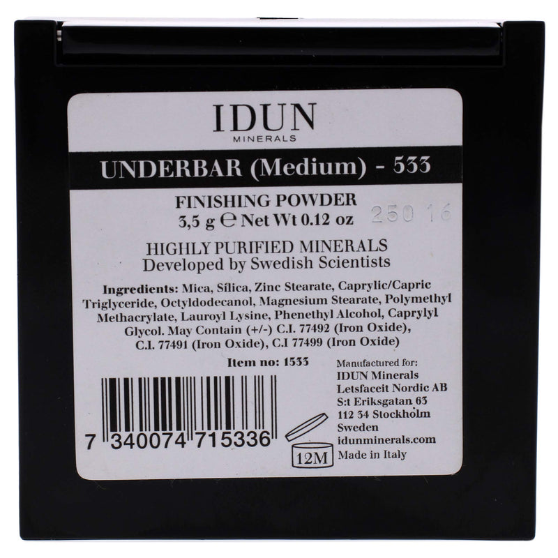 IDUN Minerals - Underbar Setting Finishing Powder - Natural, Mineral Pigmented Powder, Full Coverage - Cruelty Free, 100% Vegan Makeup - 533 Medium, 0.12 fl oz Powder - BeesActive Australia