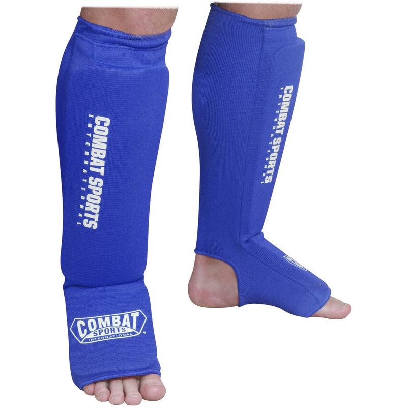 Combat Sports Washable MMA Elastic Cloth Shin & Instep Padded Guards Large Black - BeesActive Australia