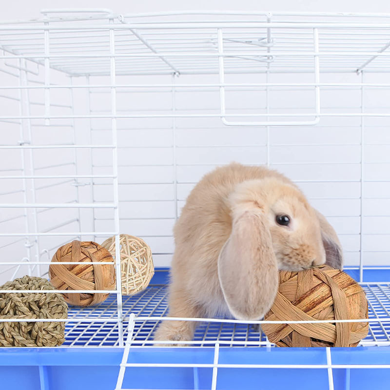 VCZONE Bunny Chew Toys, Rabbit Pet Tooth Chew Toys Organic Natural Apple Wood Grass Cake Ideal for Bunny, Chinchilla, Guinea Pigs, Hamsters Teeth Grinding (9 Pack) - BeesActive Australia