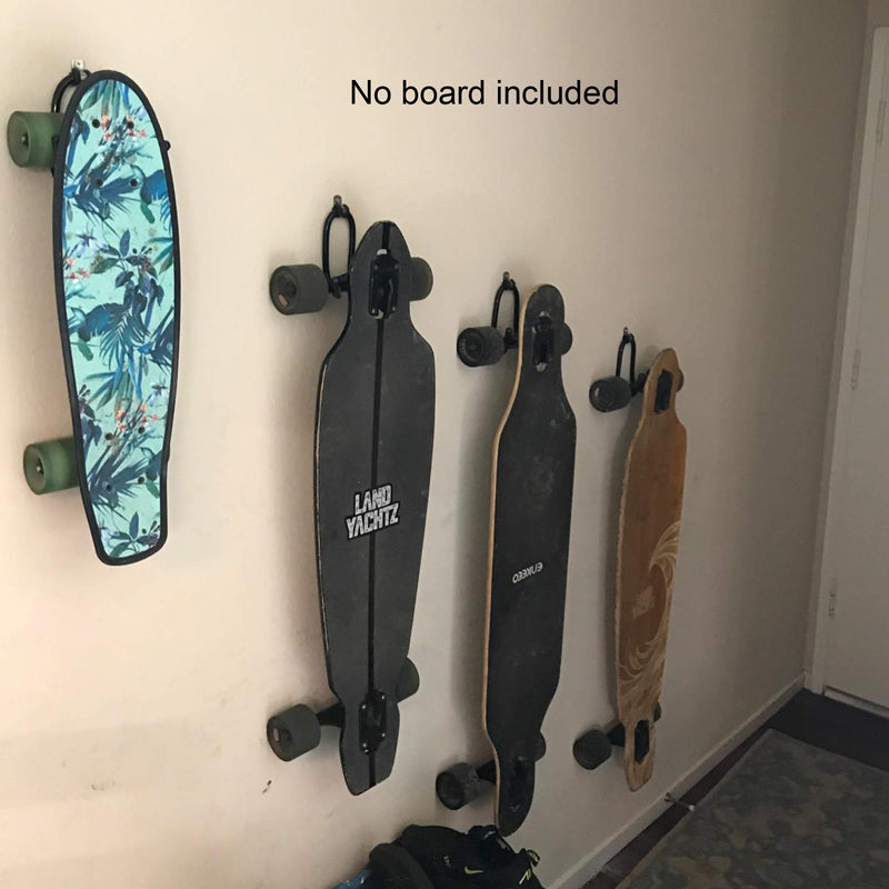 YYST Skateboard Wall Mount Skateboard Wall Hanger Storage Rack Flexible Hanger - Fit Cruiser Boards , Skateboards, Penny Boards , Longboards,etc- W Style - No Board -2/PK - BeesActive Australia