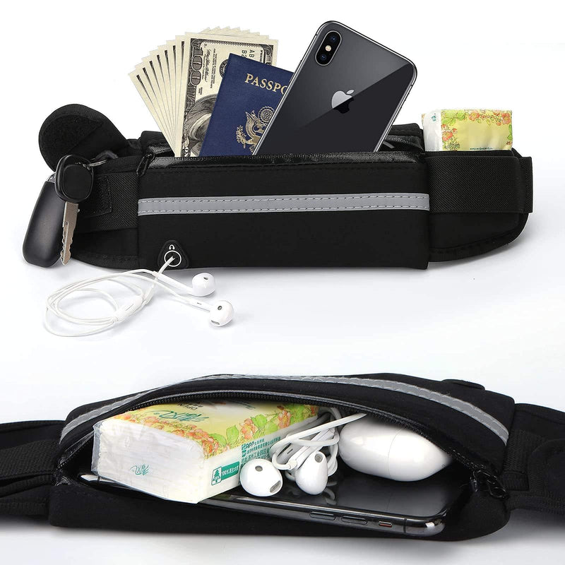 Generico, Sports Fanny Pack, Waist Bag For Running, Excercise Belt for cell phone, money, keys, Training Bag for cycling, travel, Black, Adjustable, for men, for women - BeesActive Australia