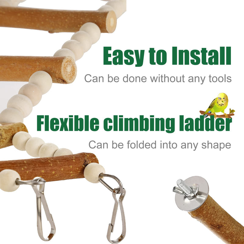 Luonfels Bird Perches Large Ladder Birds Cage Accessories, 18 Inches Apple Branch Wooden Bridge Play Stand for Cage Accessories Pack of 4 - BeesActive Australia