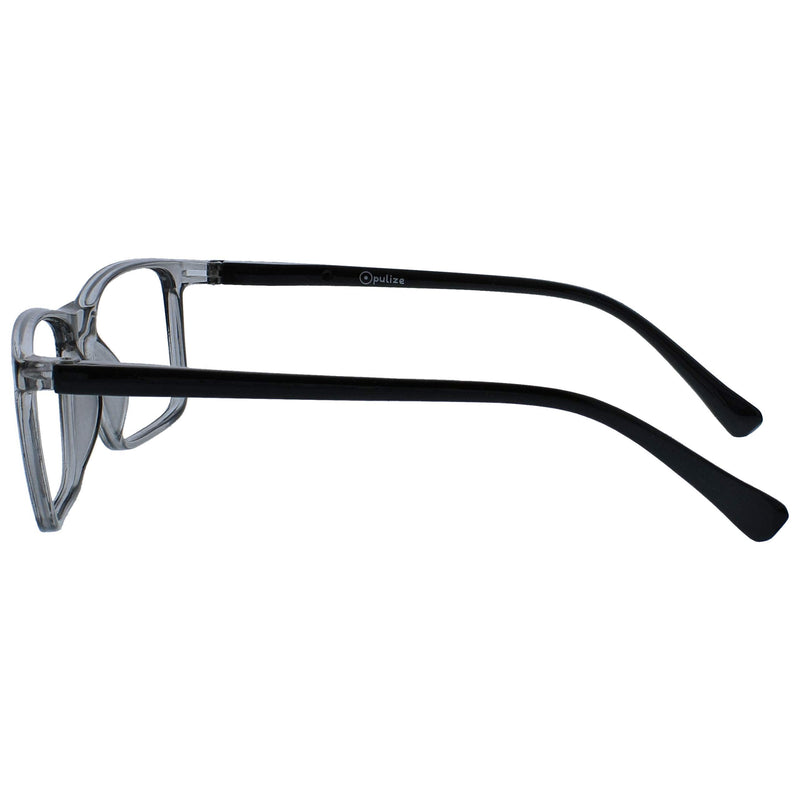 Opulize Ink Reading Glasses 4 Pack Large Rectangular Frame Black Transparent Grey Spring Hinges Scratch Resistant Mens Womens RRRR4-1177 +2.00 +2.00 Magnification (Pack of 4) Black Front Blue Arms / Grey Front Black Arms - BeesActive Australia