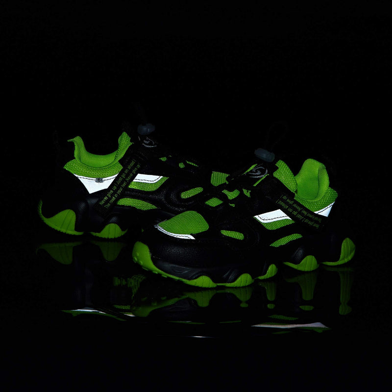 Santiro Kids Shoes for Boys Girls Breathable Knit Athletic Running Sneakers 11.5 Little Kid Black/Green - BeesActive Australia