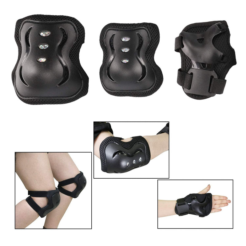BOSONER Kids/Youth Knee Pad Elbow Pads Guards Protective Gear Set for Roller Skates Cycling BMX Bike Skateboard Inline Skatings Scooter Riding Sports Black Small (3-8 years) - BeesActive Australia