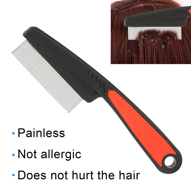 Fine Tooth Comb, Stainless Steel High Strength Teeth Hair Combs No Slip Grip Handle Brush Pet Tear Stain Remover Combs Fine Tooth Dandruff Remove Comb Perfect Grooming Tool - BeesActive Australia