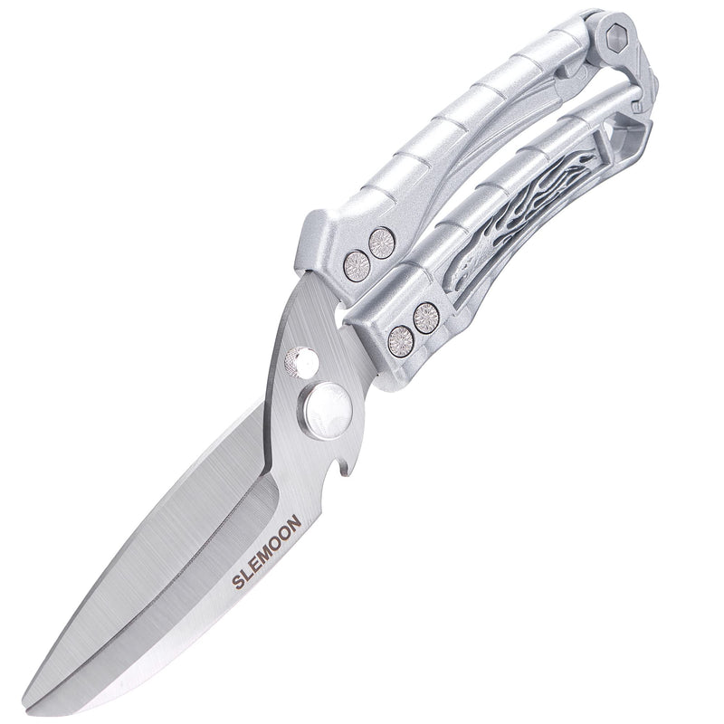 SLEMOON Kitchen Shears Heavy Duty Poultry Shears Meat Cutting Dishwasher Safe and Stainless Food Kitchen Scissors for Chicken Turkey Thanksgiving,Silver2 Z-silver - BeesActive Australia