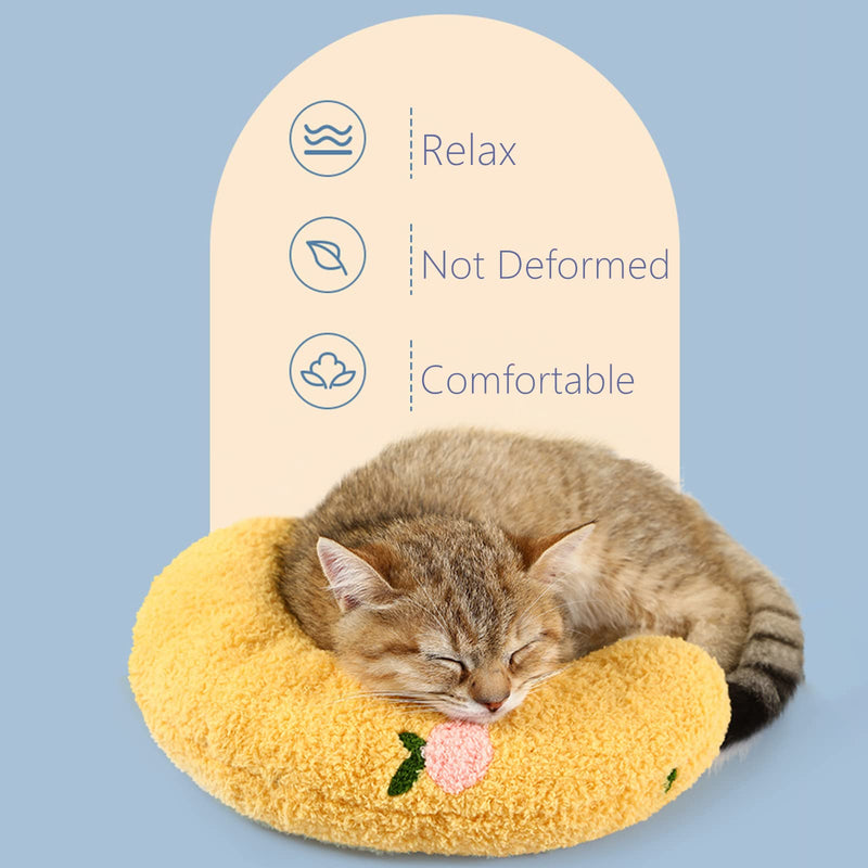 Little Pillow for Cats, Ultra Soft Fluffy Pet Calming Toy Half Donut Cuddler for Joint Relief Sleeping Improve Machine Washable Haze Blue - BeesActive Australia