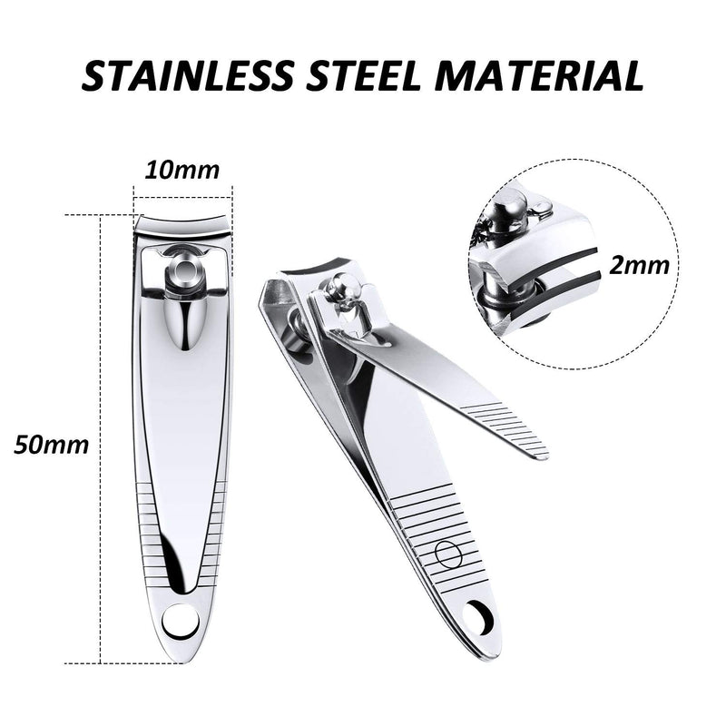 20 Pieces Stainless Steel Nail Clippers Set Fingernail and Toenail Clipper Portable Sturdy Nail Clippers for Men and Women - BeesActive Australia