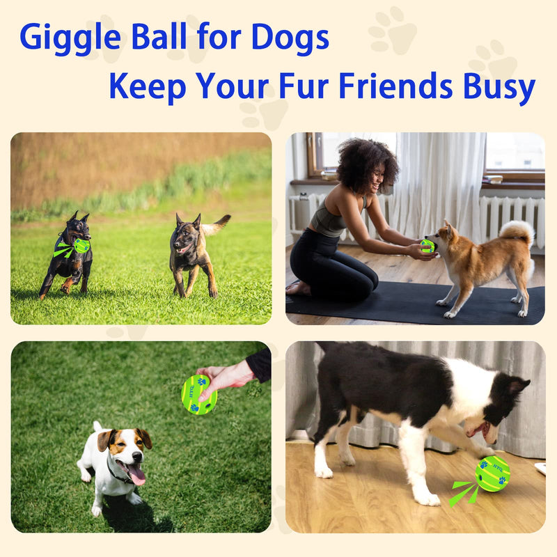 Wobble Giggle Ball for Dogs, Interactive Dog Toys Ball, Squeaky Dog Toys Ball, Funny Wobble Ball, Herding Dog Balls for Medium Large Dogs 4.6 Inches - BeesActive Australia