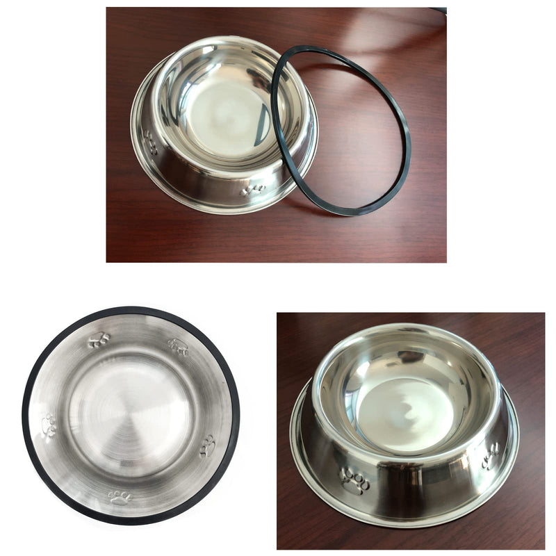 2 Stainless Steel Dog Bowls, Dog Feeding Bowls, Dog Plate Bowls with Rubber Bases, Small, Medium and Large Pet Feeder Bowls and Water Bowls L-33.8oz - BeesActive Australia