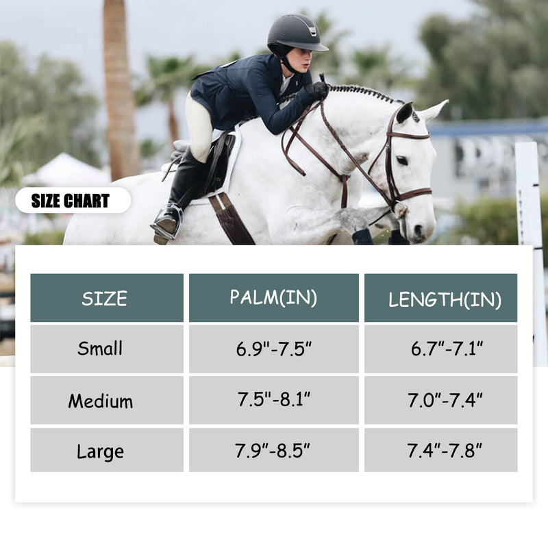 SDKSEOM Horse Riding Gloves Equestrian Women Winter Horseback Gloves Ladies Youth Girl Outdoor Pattern Mitts Perfect for Biking Cycling Gardening Motorcycle Black Large-1 - BeesActive Australia