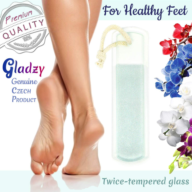 Genuine Czech Glass Foot File - Gentle Callus Remover, Pedicure & Spa Rough Skin Scrubber, Professional Toenail And Heels Care, Etched Different Grit Surface, EU Quality by Gladzy - Large Size - BeesActive Australia