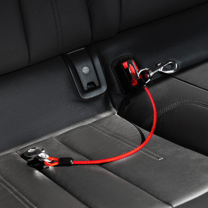 Mi Metty Dog Car Harnesses.Dog Car Seatbelt Made of Coated Wire Rope Safety Restraint No-Chew Tether Cable. Vehicle Harnesses with Double Clips and Latch Attachment. Heavy Duty Red 16 inch/40 CM - BeesActive Australia