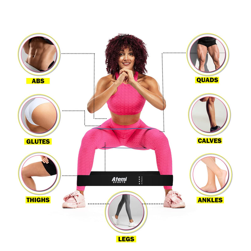 Elastic Bands Exercise Set | Stretch Bands for Exercise | 4 Exercise Bands Resistance for Women | Resistant Bands Female | Free Workout Guide - BeesActive Australia