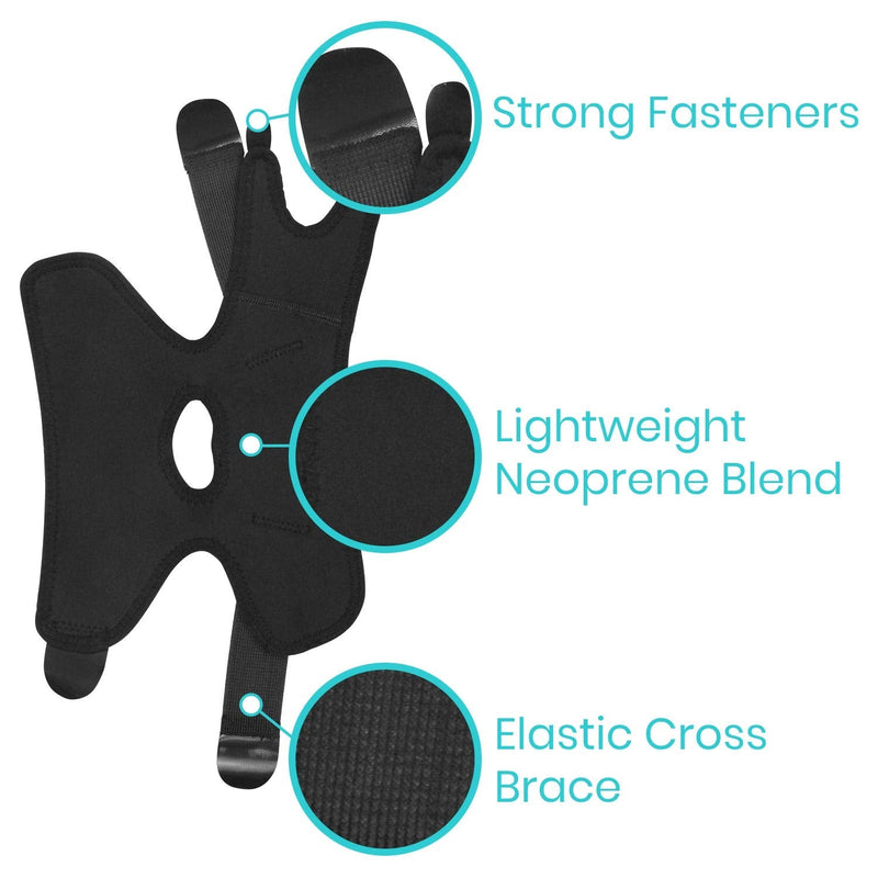 Vive Foot Ankle Wrap - Right and Left Foot Support Sleeve Brace for Men and Women - Adjustable Sprained Feet - Lightweight, Breathable Guard - Stabilizer for Running, Rolled Sprains, Swollen Tendonitis Small / Medium - BeesActive Australia