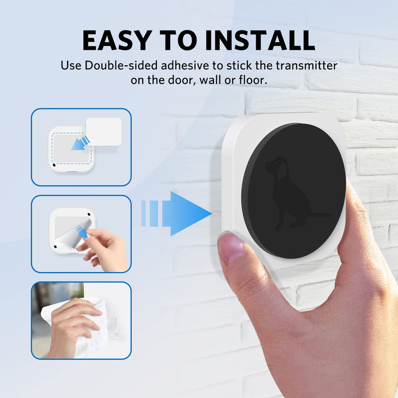 Hathever Dog Doorbells for Potty Training, Wireless Puppy Door Bell Operating at 1000 Feet with IP65 Waterproof Touch Button, 4 Notification Modes 1 Receiver + 2 Transmitters - BeesActive Australia