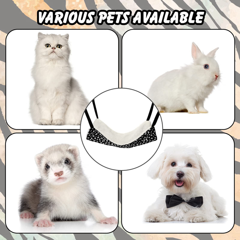 3 Pcs Reversible Pet Hammock Soft Plush Cat Hanging Hammock Dot Zebra Leopard Print Guinea Pig Bed Rat Cage Accessories for Cat Puppy Dog Piggy Kitten Ferret Rabbit Other Small Animals - BeesActive Australia
