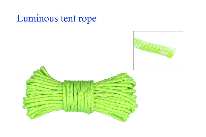 FGen Outdoor Camping Luminous Rope Tent Rope Wind Rope Bold High Strength Nail Rope Canopy Fixed Wind Rope Total Length 32.8FT - BeesActive Australia