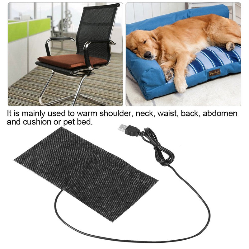 Heating Pad 5V USB Electric Cloth Heater Pad Heating Element for Clothes Seat Pet Warmer 35℃-45℃, 7.87 x 3.94inch Black - BeesActive Australia