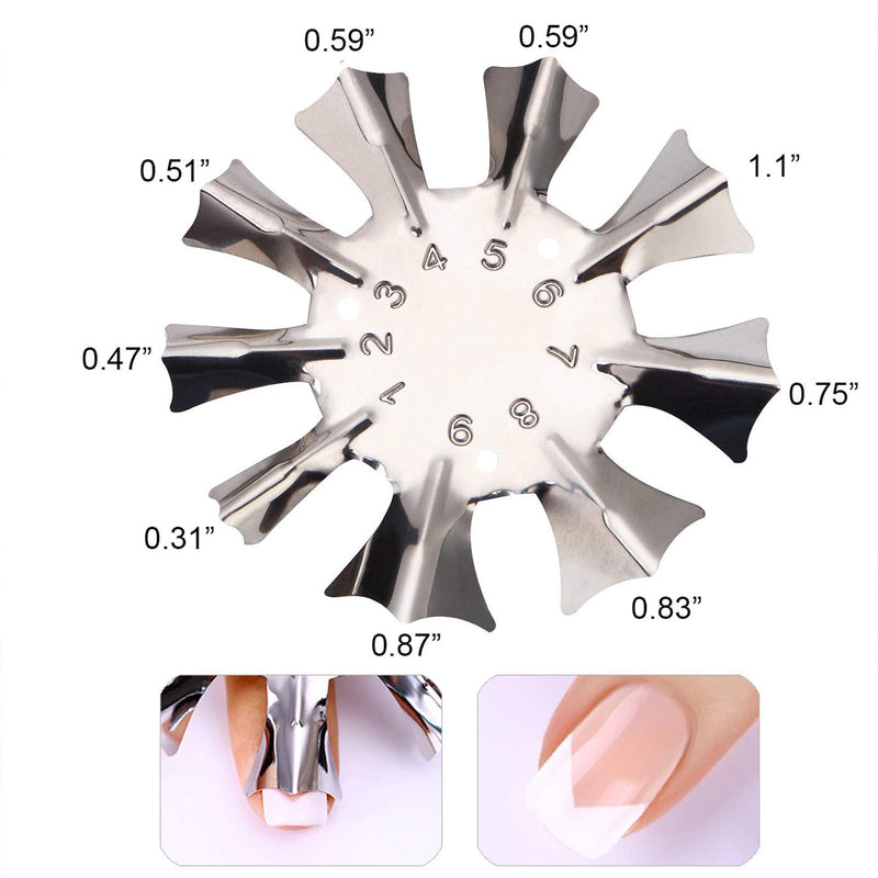 6 Pieces Nail Manicure Edge Trimmer DIY Plate Module, Stainless Steel Easy French Smile Line Gel Cutter Tool, Nail Art Decoration Tool Kit (6 Patterns) - BeesActive Australia