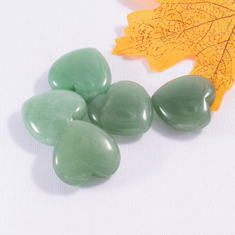 Green Aventurine Heart Worry Stones Pocket Palm Stones for Meditation Reiki Chakra Balancing Collection Energy Anxiety Stress Relief Pocket Thumb Mini Crystals Wicca Collectors Green - BeesActive Australia