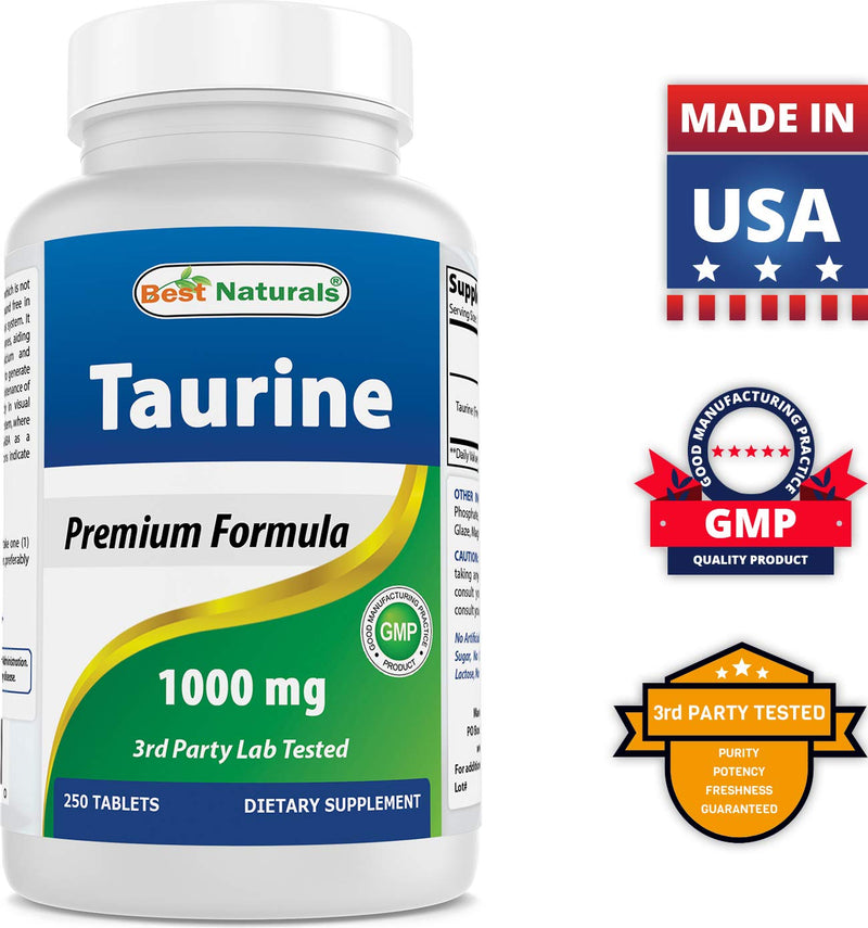 Best Naturals Taurine 1000 Mg Tablet, 250 Count (250 Count (Pack of 1)) - BeesActive Australia