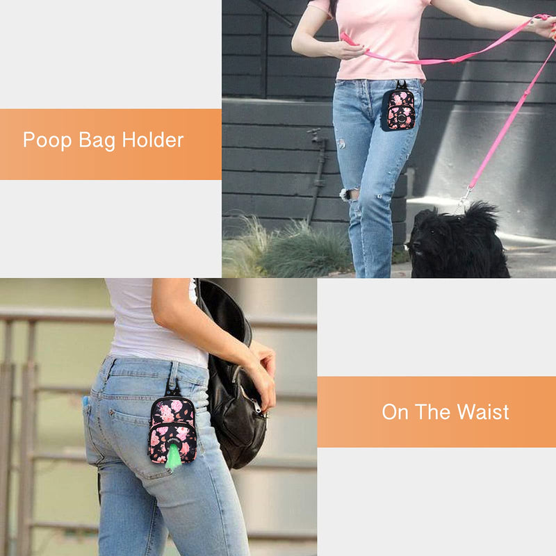 Petmolico Dog Poop Bag Holder Treat Pouch for Dog Leash, Dog Waste Bag Dispenser Treats Storage Holder Training Pouch with Clip Black - BeesActive Australia