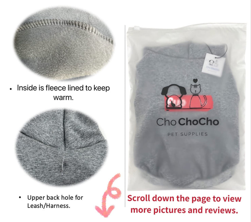 ChoChoCho Pup Dog Hoodie Pet Clothing Cat Hoodies Stylish Streetwear Sweatshirt Gray Tracksuits Outfit for Dog Cat Puppy Small Medium Large 3XL (Chest: 23.6''-28'' / Suggest: 31-50 lbs) - BeesActive Australia