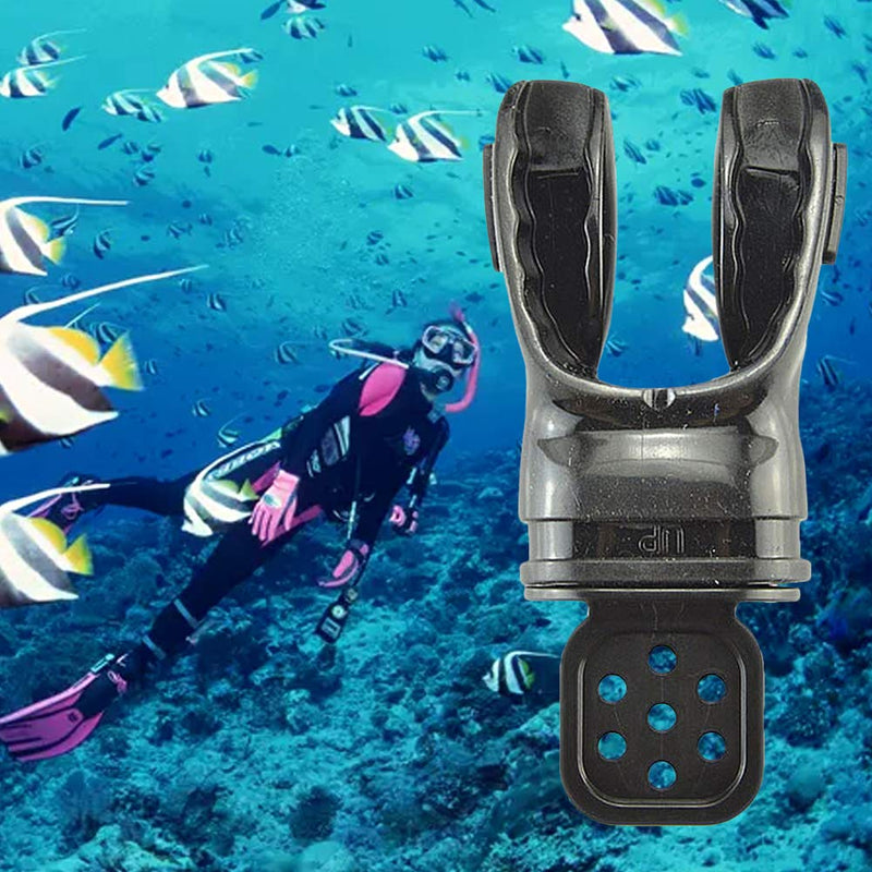 Tookie Scuba Diving Mouthpiece, Denpetec Scuba Diving Mouthpiece, Practical Gear Silicone Bite Moldable Scuba Diving Dive Mouthpiece Regulator with Tie Wrap for Adults(Black) - BeesActive Australia