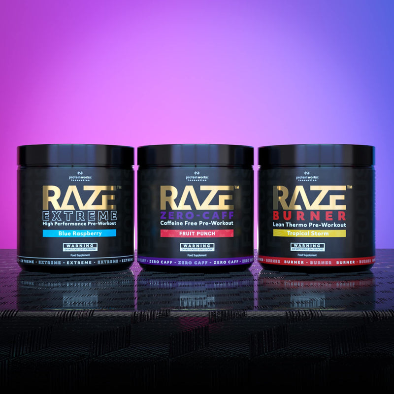 Protein Works - Raze Extreme Pre Workout Powder Creatine, Caffeine & Beta Alanine Energy Drink Watermelon 30 servings - BeesActive Australia