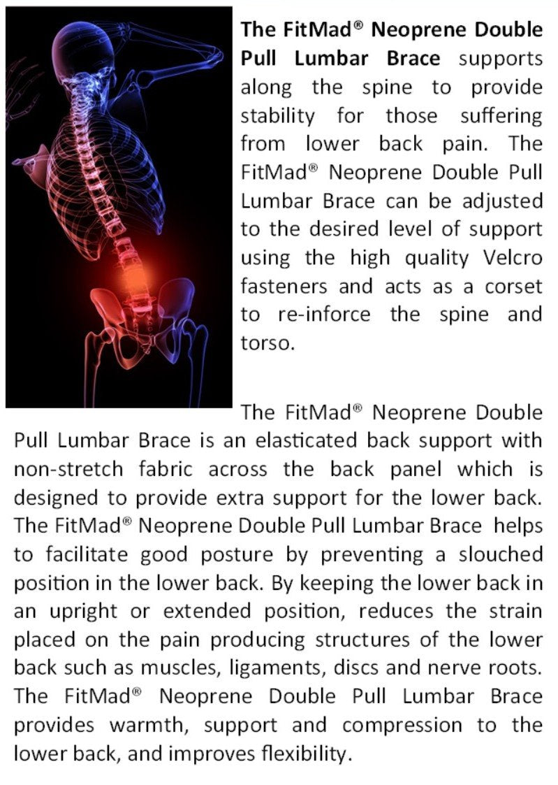 Body and Base TM, Adjustable Neoprene Double Pull Lumbar Support Lower Back Belt Brace Pain Relief (Medium Belt (28-32 Inches)) - BeesActive Australia